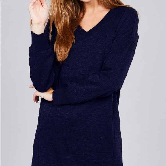 🍁JUST IN 🍁Navy Blue Long Sleeve Sweater Dress - Picture 6 of 7